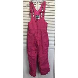 Europa Snow Ski Bib Overalls Juniors Pink Zip Front Size 10 Lined